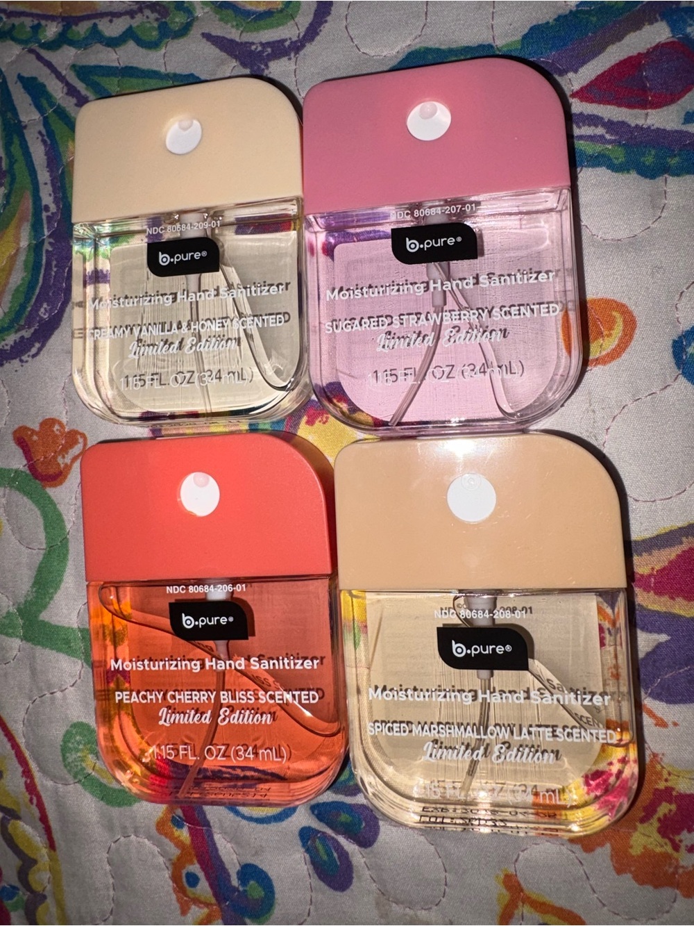 Moisturizing Hand Sanitizer Set — Pink, Peach, Cream, Coral limited edition